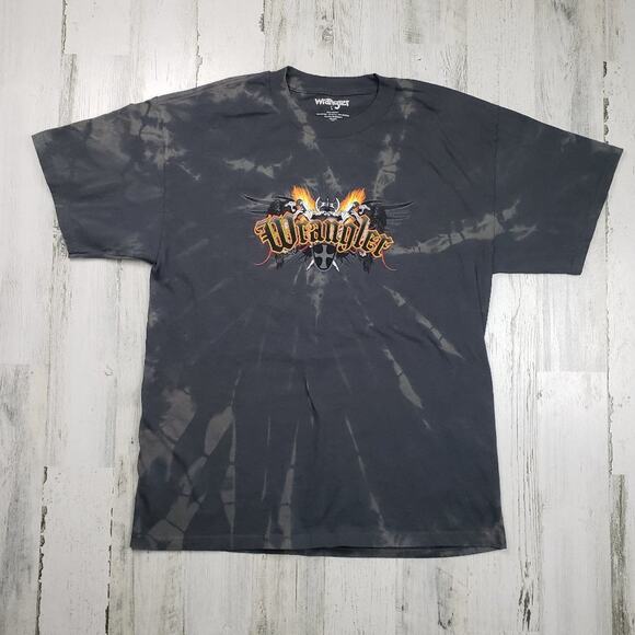 NWOT Wrangler Rodeo Spiral Custom Bleach Dyed Graphic T-Shirt Men's Size XXL - Picture 1 of 8